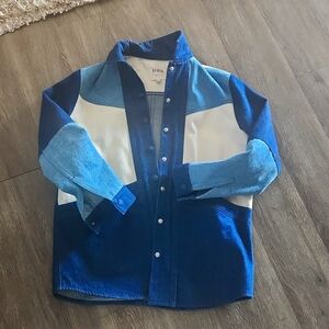 RARE. Sezane denim patchwork colorblock jacket. S